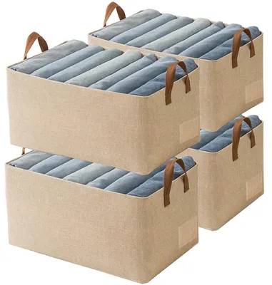 Image de Lot de 4 paniers de rangement empilables pour vêtements