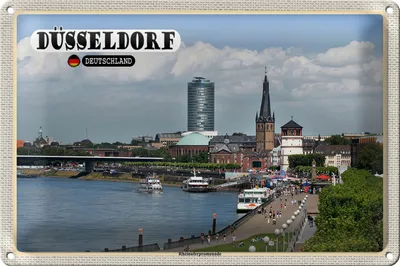 Produktbild von Blechschild Städte Düsseldorf Rheinuferpromenade 30x20cm