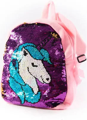 Produktbild von Kinderrucksack Einhorn Pailletten - Plüsch Wenderucksack Glitzer für Mädchen 30cm