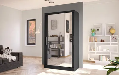 Produktbild von Moderner Kleiderschrank BRUNO 7 – Breite 100 cm, schwarz