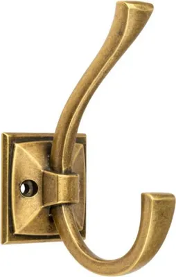 Produktbild von Garderobenhaken Singo Kleiderhaken Messing antik Wandhaken Altmessing
