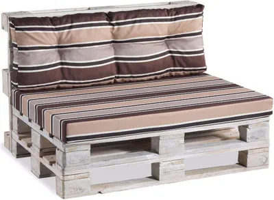 Image de Coussin pour palettes PPF (dossier 120x40 piqué, brun-crème 3)