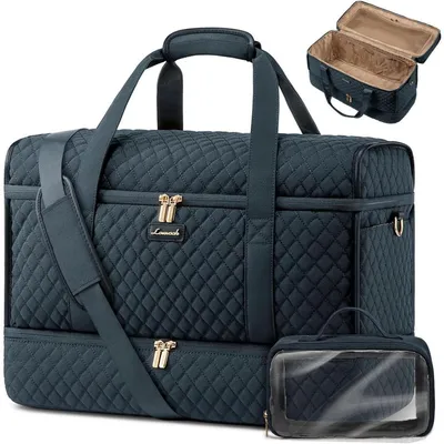Productafbeelding van Reistas voor dames met schoenvak, geschikt als weekendtas of handbagage, in blauwgroen