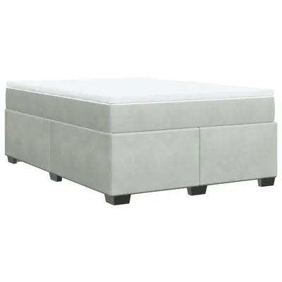 Produktbild von vidaXL Boxspringbett mit Matratze Hellgrau 140x190 cm Samt