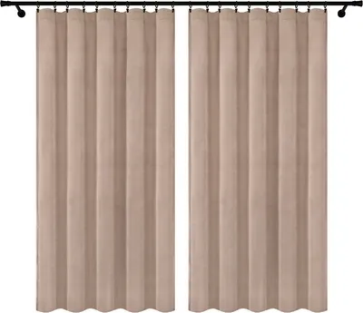 Obrázok produktu pre Zamatové závesy s volánovou páskou 140x260 cm 2 kusy béžové