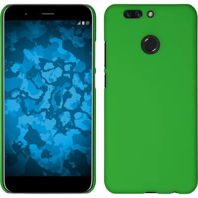 Produktbild von PhoneNatic Case kompatibel mit Huawei Honor 8 Pro - Hülle grün gummiert Hard-case + 2 Schutzfolien