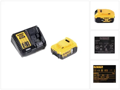 Produktbild von Dewalt DCB 184 Akku 18 V 5 Ah / 5000 mAh XR Li-Ion + Dewalt DCB 115 XR Ladegerät