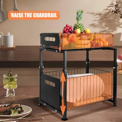 Produktbild von 2 Etagen Unterschrank Organizer küchenschrank,Ausziehbares Küchen Spülschrank Organizer mit Schiebeschubladen,Lagerregal für Küche,Höhenverstellbar