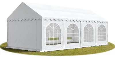 Image de TOOLPORT Tente Barnum de Réception 4x8 m Bâches PVC 750 N blanc Cadre de Sol Jardin