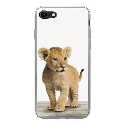 Produktbild von MuchoWow® Handyhülle Schutzhülle Hülle für iPhone SE 2020 Löwe - Junge - Kinder - Jungen - Tiere - Mädchen Silikon Softcase Handy Hülle - Kartenbesitzer