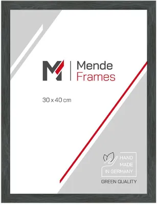 Produktbild von MendeFrames Holzrahmen H300 Klassisch grau 10x13 cm mit Kunstglas