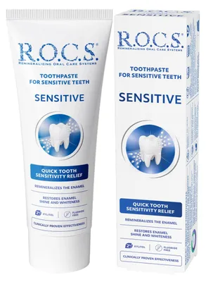 Produktbild von R.O.C.S. Sensitive Zahnpasta 75ml | Fluoridfrei | Für empfindliche Zähne