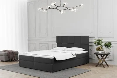 Produktbild von Boxspringbett Schlafzimmerbett JOLIE 180x220cm in Stoff Matt Velvet Anthrazit
