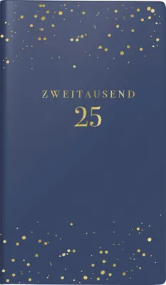 Produktbild von rido/idé 7016915045 Taschenkalender Modell Taschenplaner int. (2025) "Starry Night"| 2 Seiten = 1 Woche| A6| 144 Seiten| Kunstleder-Einband Trend| flexibel| dunkelblau