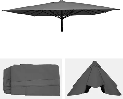 Image de Housse de rechange pour parasol gastronomique HWC-D20, housse de parasol de rechange, 5x5m (Ø7,2m) polyester ~ anthracite