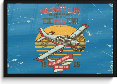 Produktbild von MuchoWow® MuchoWow® Gerahmtes Poster Mancave - Flugzeug - Vintage 60x40 cm - Poster mit zchwarzem Bilderrahmen - Printing - Wanddeko Schlafzimmer