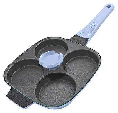 Produktbild von Solidchoice - Eierpfanne für 4 Eier mit Deckel - Blau und Schwarz