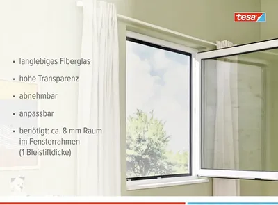 Image de Tesa INSECT STOP 55360-00001-00 Fliegengitter B x H 1.2 m 1.4 Anthrazit 1 St. (55360-00001-00)