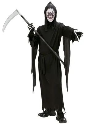Immagine prodotto di Costume Grim Reaper teschio tagliuzzato Halloween, taglia:140