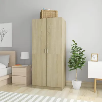 Obrázek produktu pro Úložný prostor do šatny - Skříň do ložnice - Úložný prostor pro oblečení - Prostorná věšáková část - 80x52x180 cm - Imitace dub Sonoma