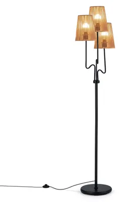 Produktbild von GIANTEX 173 cm Stehlampe Wohnzimmer, 3-flammige Standleuchte Boho, Schwarz