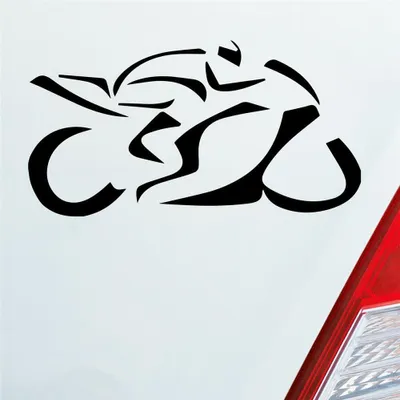 Produktbild von Auto Aufkleber Motorrad Mopped Biker Racing 12x6 cm Schwarz Glanz Sticker Heckscheibenaufkleber