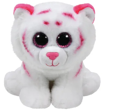 A stuffed toy tiger sitting down.