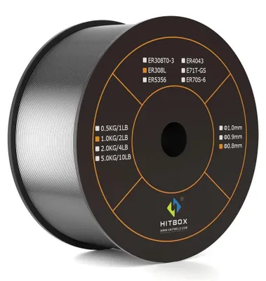 Obrázok produktu pre Zváračský drôt z nehrdzavejúcej ocele pre zváranie MIG/MAG – ER308L – priemer 0,8 mm – cievka 1 kg – pre ocele 304/304L – plný drôt