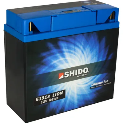 Produktbild von Shido Lithium Batterie 51913, 12V 7,5Ah, passend für BMW Motorräder