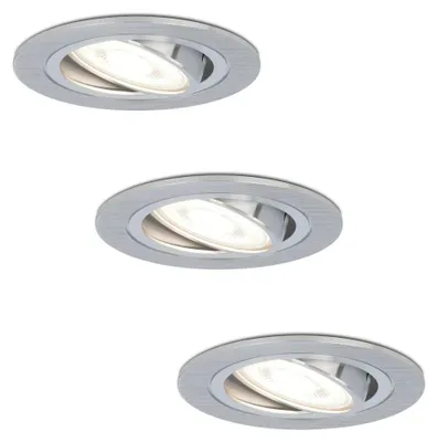 Produktbild von hoftronic LED Einbaustrahler 3x 4W 345lm 6500K GU10 Dimmbar Schwenkbar Edelstahl