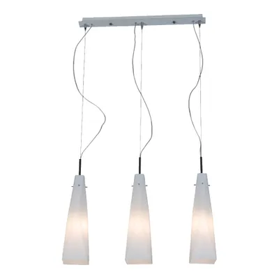 Obrázok produktu pre Závesné svietidlo CASSABLANCA 3xE14/40W, strieborná/opálová biela, D: 61 Š: 11 H: 120 cm, pätica E14, stmievateľné
