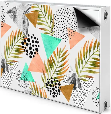 Produktbild von Magnet Radiator Magnet Mat Heizkörperverkleidung Heizkörper-Abdeckung Heizung 100x60 cm  - Punkte und Blätter