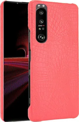 Produktbild von Mobigear Croco  Sony Xperia 1 III Hülle Hardcase Backcover - Rot