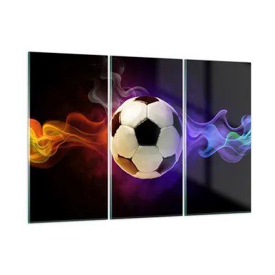 Produktbild von Bilder auf glas - Abstrakt ball flamme fußball - 105x70cm - Glasbilder - Wandbilder - Kunstdruck - zum Aufhängen bereit - Wanddekoration aus Glas - Glas Bilder - Wandbild auf Glas - GCE105x70-2111