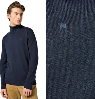 Produktbild von Wrangler Herrenschildkragenpullover Dark Navy Sweatshirt 112357296 W8D8008616