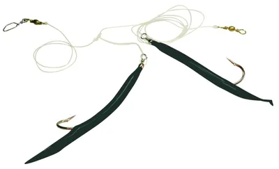 Produktbild von Dieter Eisele Gummimakks Vorfach schwarz 2 Haken 10/0 160cm 1,20mm