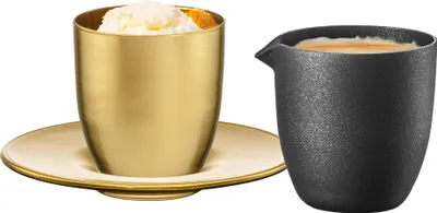 Produktbild von EISCH Affogato-Set 109/6 full-gold m.Unters.+schw.Kännch COSMO COLLECT 70510920/ 180221