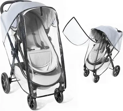 Produktbild von Kinderwagen Regenschutz – Wasserdichte Regenhaube für Kinderwagen und Buggy – Universal – Winddicht, Atmungsaktiv – Schutz vor Regen, Wind und Schnee