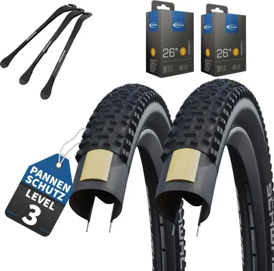 Produktbild von 2 x Schwalbe Reifen Rapid Rob Schwarz 26 x 2,25 (57-559) + DV-Schlauch + MSZweirad Reifenheber
