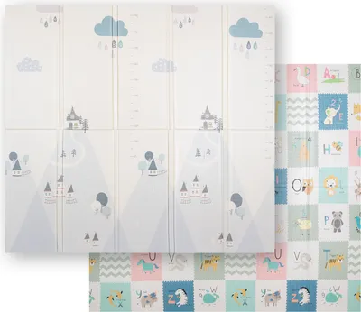 Obrázok produktu pre KiddyMoon Play Mat Detská podložka Obojstranná plaziaca sa podložka Mat Penová podložka pre deti Detská hracia podložka Detský priateľský vzor Vývoj ihriska Pohodlný Ideálny pre interiéry a exteriéry
