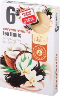 Produktbild von Duftkerzen, Kokosnuss mit Vanille, 6 Stück