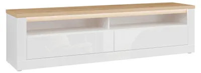 Produktbild von Furniture24 Fernsehschrank Duraoak Dukt122B-Q356 Tv - Lowboard 181 Cm Mit Led Push To Open - Weiß Hochglanz