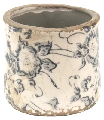 Productafbeelding van Clayre & Eef bloempot, diameter 8 cm, hoogte 7 cm, grijsbeige, keramiek, voor bloemen