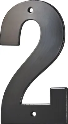 Image de Chiffre 2 à visser, alliage, H.80mm, noir - THIRARD