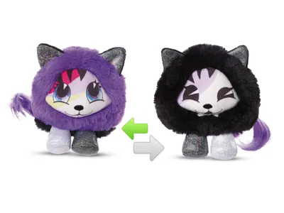 Produktbild von Nici 47909 Pixidoos Pets 2-in-1 Wendeplüsch Katze Sunbi 12cm lila-schwarz Plüsch
