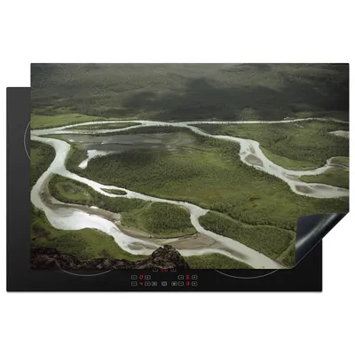 Produktbild von KitchenYeah© Herdabdeckplatte Foto Flusslandschaft , 81x52cm, Küche Deko, Glaskeramikkochfeld Herdabdeckung, Abdeckplatte fùr Kochfeld