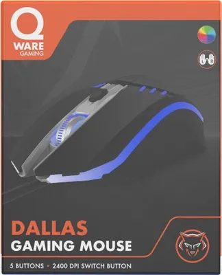 Imagen del producto de Ratón para juegos Qware Dallas, con cable, iluminación LED y 4 botones