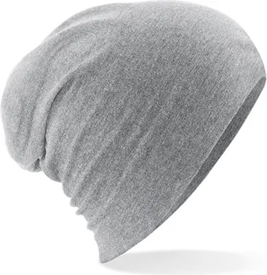 Image de Beechfield B368 | Hemsedal Coton Slouch Bonnet / Longueur : 28cm - Couleur : Heather Grey - Taille : One Size