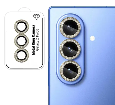 Produktbild von Kamera Schutzglas Linsenglas für Samsung Galaxy Z Fold8 Ultra 9H Glitzer Gold