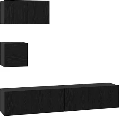 Obrázek produktu pro vidaXL TV skříňka set 4 ks černý dubový vzhled materiál na bázi dřeva
